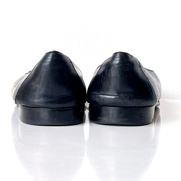 Vintage 70s 80s Men\'s Gucci Black Leather Penny Loafers Slip On Shoes Size 13 main image 4